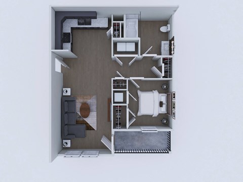 1 Bed 1 bath Floor Plan 1 Bed 1 bath Floor Plan at Union at North Crossing, Waterloo, 50703